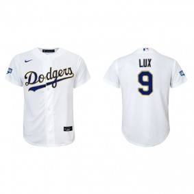 Youth Los Angeles Dodgers Gavin Lux White Gold 2021 City Connect Replica Jersey