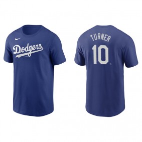 Men's Los Angeles Dodgers Justin Turner Royal Name & Number Nike T-Shirt