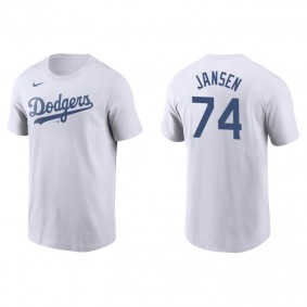 Men's Los Angeles Dodgers Kenley Jansen White Name & Number Nike T-Shirt