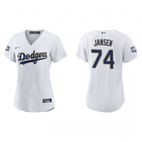 Women's Los Angeles Dodgers Kenley Jansen White Gold 2021 City Connect Replica Jersey