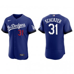 Men's Los Angeles Dodgers Max Scherzer Royal 2021 City Connect Authentic Jersey