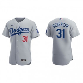Men's Los Angeles Dodgers Max Scherzer Gray Authentic Alternate Jersey