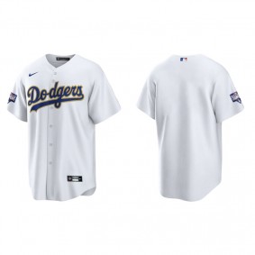 Men's Los Angeles Dodgers White Gold 2021 City Connect Replica Jersey