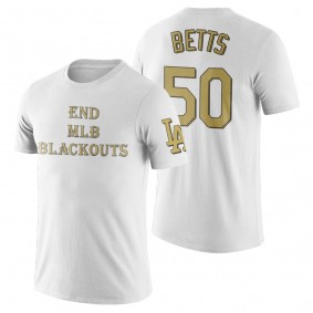 Dodgers Mookie Betts White End Blackouts T-Shirt