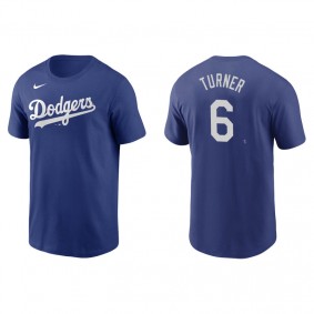 Men's Los Angeles Dodgers Trea Turner Royal Name & Number Nike T-Shirt