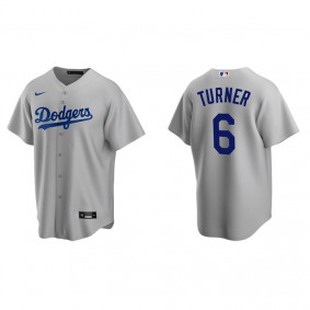Men's Los Angeles Dodgers Trea Turner Gray Replica Alternate Jersey