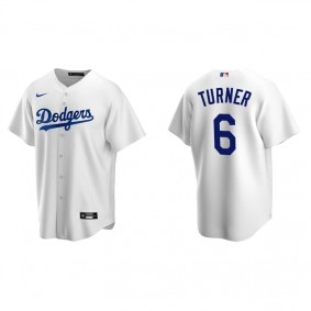 Men's Los Angeles Dodgers Trea Turner White Replica Home Jersey