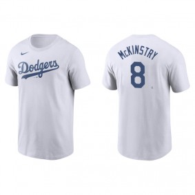 Men's Los Angeles Dodgers Zach McKinstry White Name & Number Nike T-Shirt