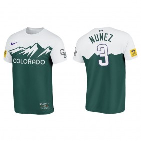 Dom Nunez Men's Colorado Rockies Green 2022 City Connect T-Shirt