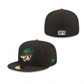 Men's Down East Wood Ducks New Era Black Authentic Collection 59FIFTY Fitted Hat