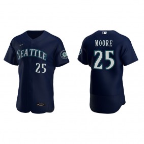 Dylan Moore Seattle Mariners Navy Alternate Authentic Jersey