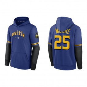 Dylan Moore Seattle Mariners Royal 2023 City Connect Pregame Performance Pullover Hoodie