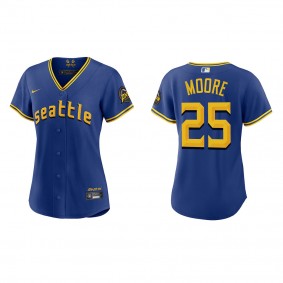 Dylan Moore Women's Seattle Mariners Royal 2023 City Connect Replica Jersey