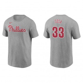 Phillies Edmundo Sosa Gray Name & Number T-Shirt