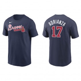 Braves Ehire Adrianza Navy Name & Number T-Shirt