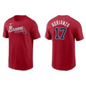 Braves Ehire Adrianza Red Name & Number T-Shirt