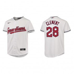 Ernie Clement Youth Cleveland Guardians White Home Replica Jersey