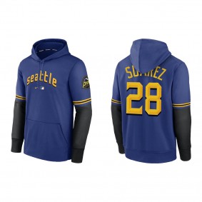 Eugenio Suarez Seattle Mariners Royal 2023 City Connect Pregame Performance Pullover Hoodie