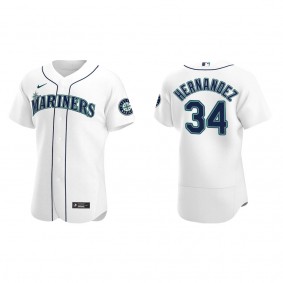 Men's Felix Hernandez Seattle Mariners White Authentic Home Jersey