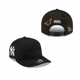 Felt X New York Yankees Black On Black Low Profile 9FIFTY Snapback Hat
