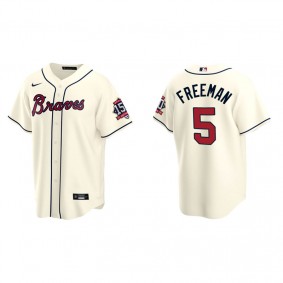 Freddie Freeman Men's Atlanta Braves Cream Alternate 150th Anniversary Replica Jersey
