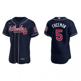 Freddie Freeman Men's Atlanta Braves Navy Alternate 2021 World Series 150th Anniversary Jersey