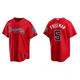 Freddie Freeman Men's Atlanta Braves Red Alternate 150th Anniversary Replica Jersey