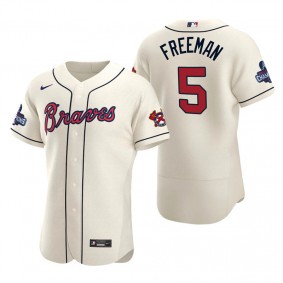 Freddie Freeman Atlanta Braves Cream Alternate 2021 World Series Champions Authentic Jersey
