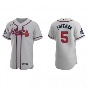 Freddie Freeman Atlanta Braves Gray Road 2021 World Series Champions Authentic Jersey
