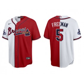 Freddie Freeman Atlanta Braves Red White 2021 Champions Split Jersey