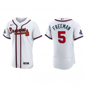 Freddie Freeman Atlanta Braves White 2021 World Series Champions Authentic Jersey