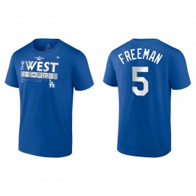 Freddie Freeman Los Angeles Dodgers Royal 2022 NL West Division Champions Locker Room T-Shirt