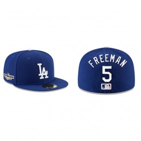 Freddie Freeman Los Angeles Dodgers Royal 2022 Postseason Side Patch 59FIFTY Fitted Hat