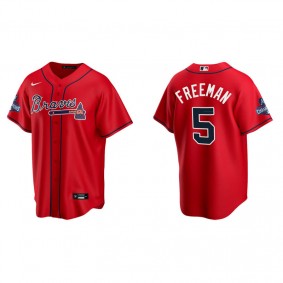 Freddie Freeman Men's Atlanta Braves Red Alternate 2021 World Series Champions Replica Jersey