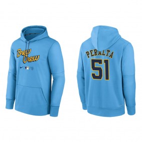 Freddy Peralta Brewers City Connect Authentic Therma Pullover Hoodie