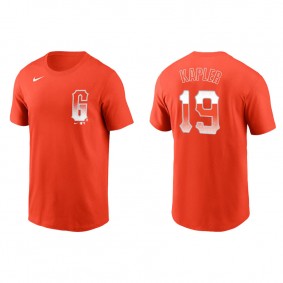 Gabe Kapler Men's Giants Mike Yastrzemski Nike Orange 2021 City Connect Name & Number T-Shirt