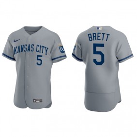 George Brett Men's Kansas City Royals Nike Gray 2022 Authentic Jersey
