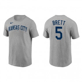 George Brett Men's Kansas City Royals Nike Gray Team Wordmark T-Shirt