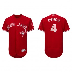 George Springer Toronto Blue Jays Scarlet Canada Day Authentic Flex Base Jersey