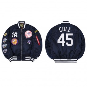 Men's New York Yankees Gerrit Cole Navy Alpha Industries Jacket