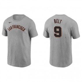 Men's San Francisco Giants Brandon Belt Gray Name & Number Nike T-Shirt