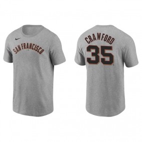 Men's San Francisco Giants Brandon Crawford Gray Name & Number Nike T-Shirt