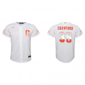 Youth San Francisco Giants Brandon Crawford White 2021 City Connect Replica Jersey
