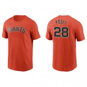 Men's San Francisco Giants Buster Posey Orange Name & Number Nike T-Shirt