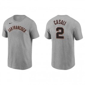 Men's San Francisco Giants Curt Casali Gray Name & Number Nike T-Shirt