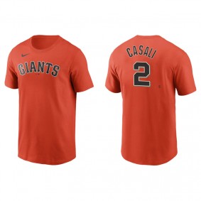 Men's San Francisco Giants Curt Casali Orange Name & Number Nike T-Shirt