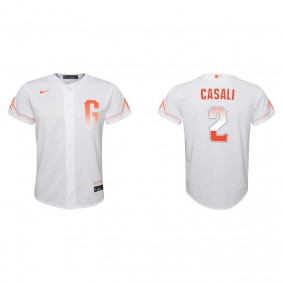 Youth San Francisco Giants Curt Casali White 2021 City Connect Replica Jersey