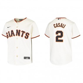 Youth San Francisco Giants Curt Casali Cream Replica Home Jersey