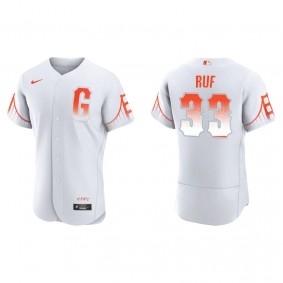 Men's San Francisco Giants Darin Ruf White 2021 City Connect Authentic Jersey