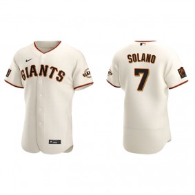 Men's San Francisco Giants Donovan Solano Cream Authentic Home Jersey